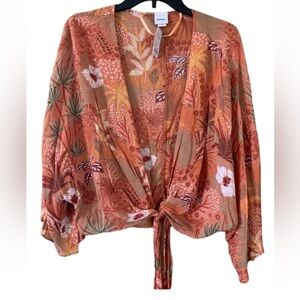 NWT Sonoma Flare Sleeve Tie Cover Up/Shirt SIZE S NWT